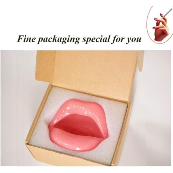 Creative Ceramic Cigarette Ashtrays with Lips Style Fashion Home Decoration - Picture 2 of 6